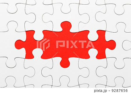 Incomplete puzzle in red color Incomplete puzzle in red color 9287656
