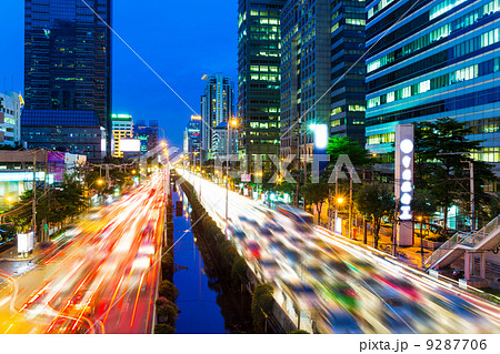 Bangkok skyline and traffic jam Bangkok skyline and traffic jam 9287706