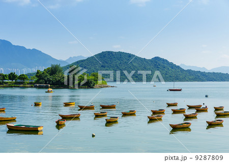 Beautiful coastline and boat Beautiful coastline and boat 9287809