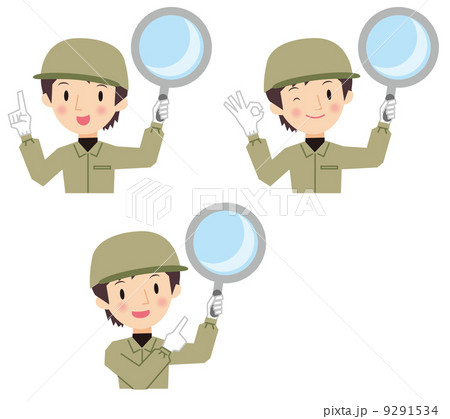 作業員男性 ルーペ 作業員男性 ルーペ 9291534