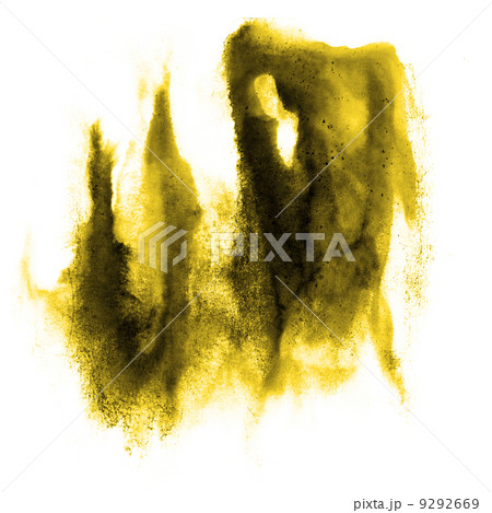 stroke paint splatters yellow, black color watercolor abstract w 9292669