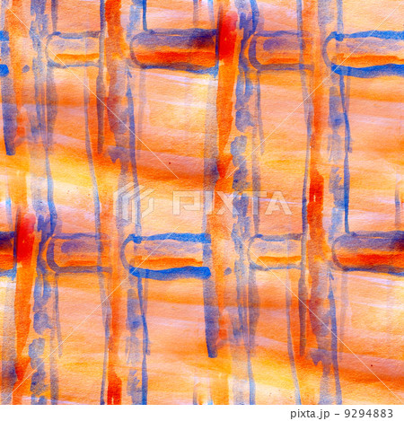 watercolor orange, blue, grid seamless abstract texture hand pai 9294883