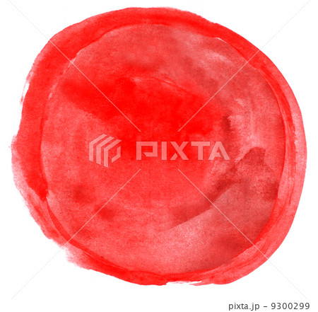 watercolor red circle isolated on white for your design 9300299