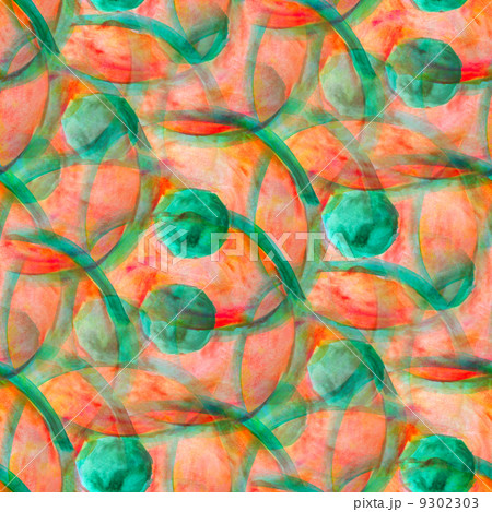 abstract green red watercolor and art seamless texture, hand pai 9302303