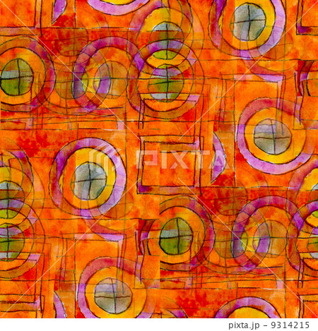 orange seamless cubism abstract art Picasso texture watercolor w 9314215
