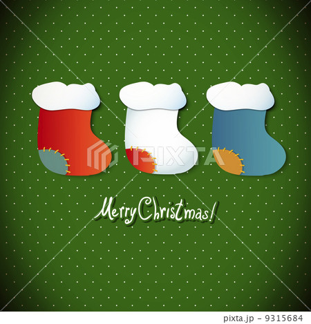 New Year boots. Vector greeting card 9315684