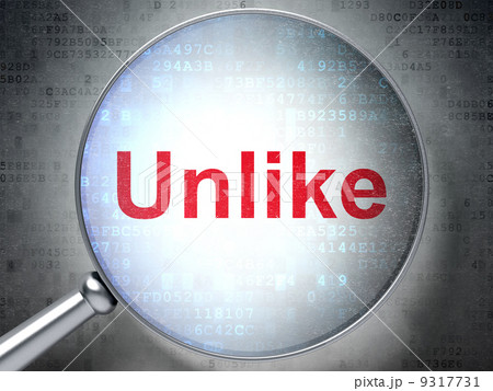Social media concept: Unlike with optical glass Social media concept: Unlike with optical glass 9317731