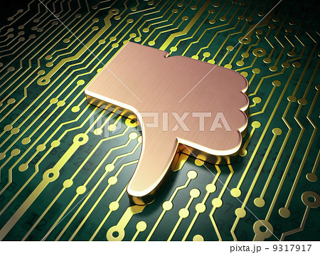 Social network concept: Unlike on circuit board background Social network concept: Unlike on circuit board background 9317917