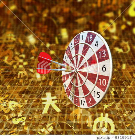 的の中心にダーツの矢を当てる 的の中心にダーツの矢を当てる 9319612