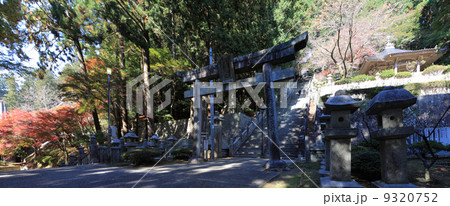 四国別格霊場（番外札所）15番「箸蔵寺（こんぴら奥の院）」紅葉の参道（左下方-護摩殿、石段上方-御本殿） 9320752