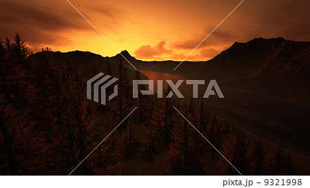 Sunset at the river. 9321998