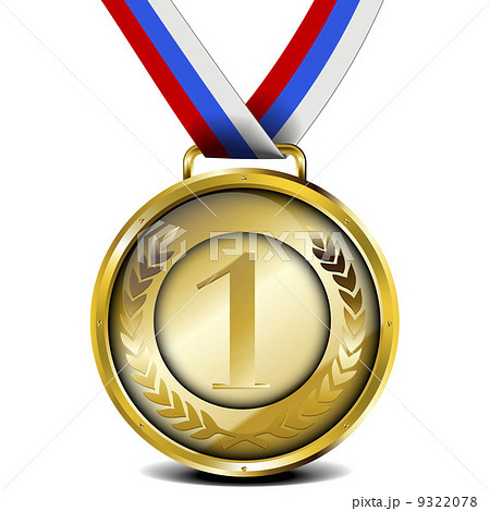golden medal with ribbon 9322078