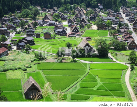岐阜県 白川郷合掌造り集落 城跡展望台からの風景 世界遺産 岐阜県 白川郷合掌造り集落 城跡展望台からの風景 世界遺産 9323179