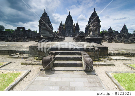Hindu temple Prambanan. Indonesia, Java, Yogyakarta with dramati 9323625