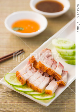 shao rou, chinese roast pork close up shot shao rou, chinese roast pork close up shot 9323920