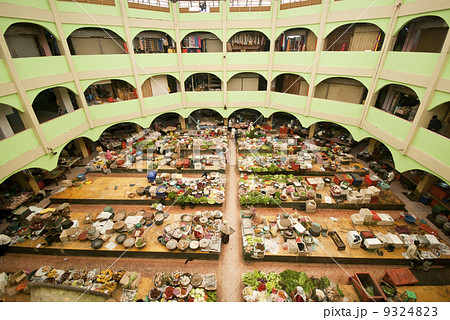 wide angle photo of site Khatijah market at malaysia 9324823
