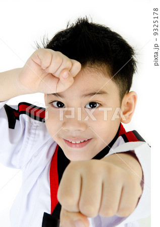 Taekwondo action  by a asian cute boy 9325178