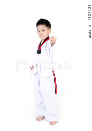 Taekwondo action by a asian cute boy Taekwondo action by a asian cute boy 9325183