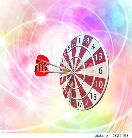的の中心にダーツの矢を当てる 9325493