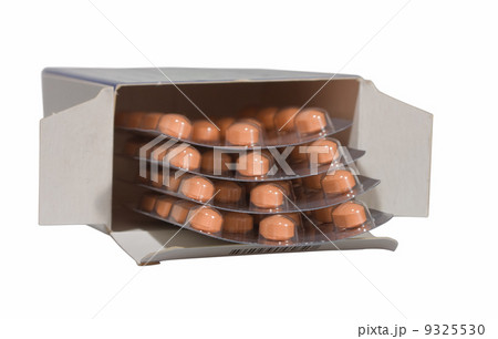 Closeup of drugs box isolated on white 9325530
