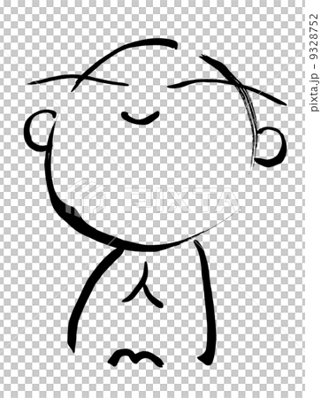 墨絵　お地蔵さん.n 9328752