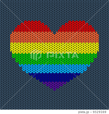 Rainbow Knited Heart 9329169
