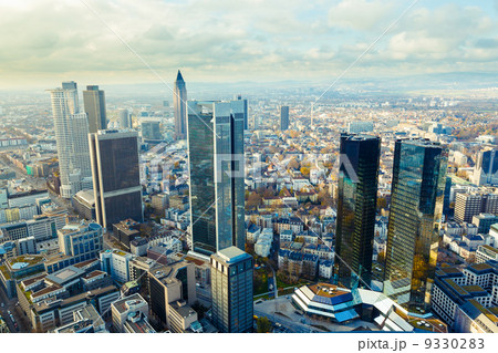 view of the Frankfurt skyscrapers 9330283