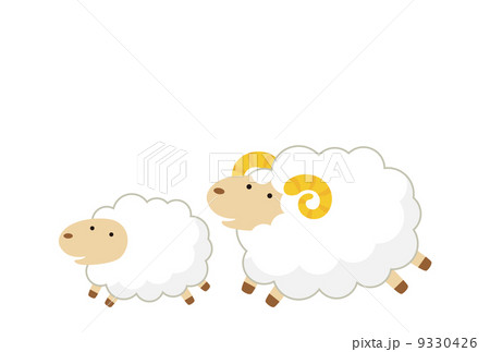 二頭の羊のイラスト素材 [9330426] - PIXTA