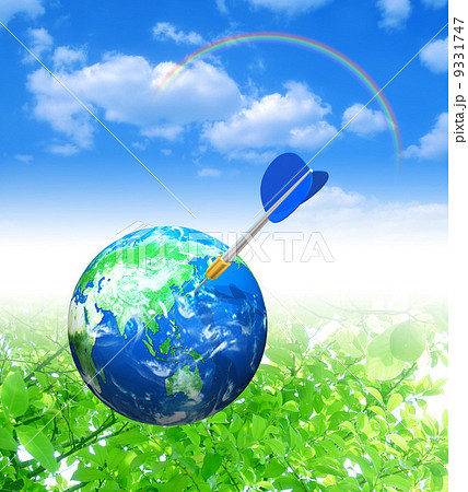 地球／日本列島にダーツの矢を当てる 9331747