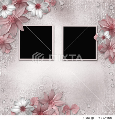 Summer background with flowers and paper frames Summer background with flowers and paper frames 9332466