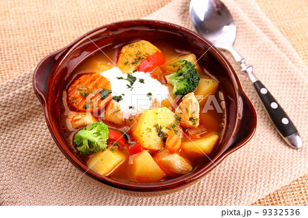 Vegetable stew with chicken, potato and sour cream 9332536