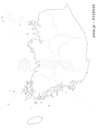 大韓民国の地図のイラスト素材