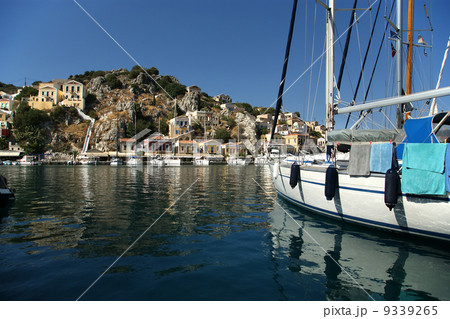 Symi village on island of Symi near island of Rhodes (Greece) 9339265
