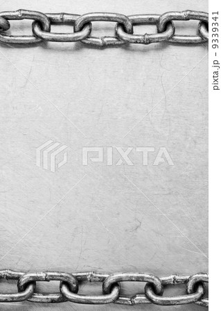 chain frame on metal texture chain frame on metal texture 9339341