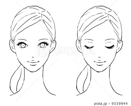 女性の顔のイラスト素材 9339944 Pixta