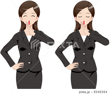 女性 スーツ 高笑いのイラスト素材