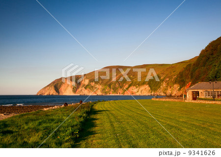 On the empty beach in Lynmouth in Great Britain 9341626
