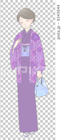 和服女性冬季形象 插圖素材 圖庫