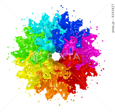 Colorful paint splashing isolated on white Colorful paint splashing isolated on white 9345827