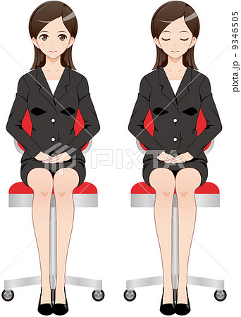 女性 スーツ 椅子のイラスト素材