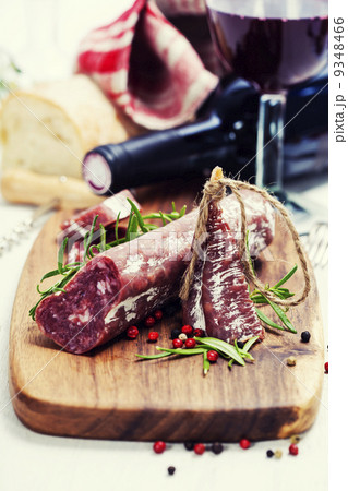 Salami and wine 9348466
