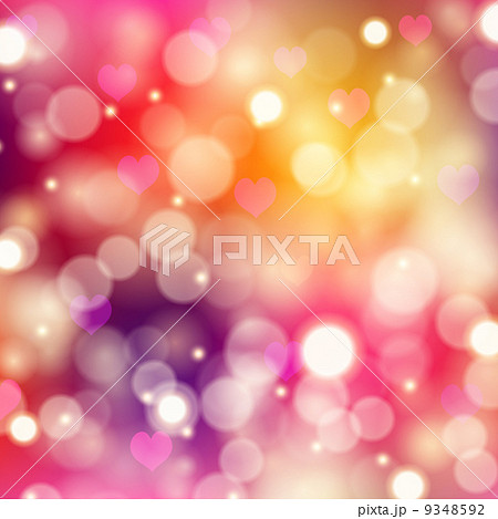 Festive background with hearts, bokeh 9348592
