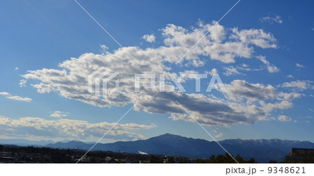 丹沢大山と白い雲 9348621