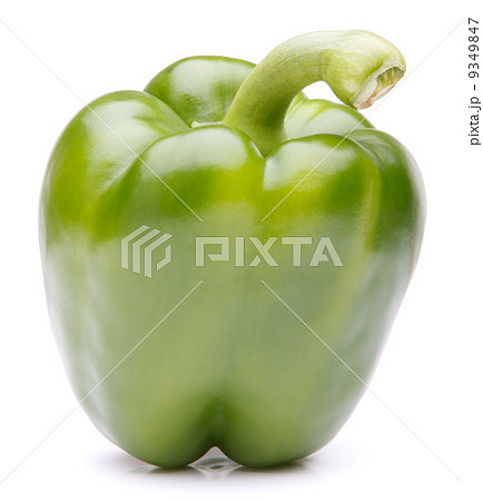 Green sweet bell pepper isolated on white background cutout Green sweet bell pepper isolated on white background cutout 9349847