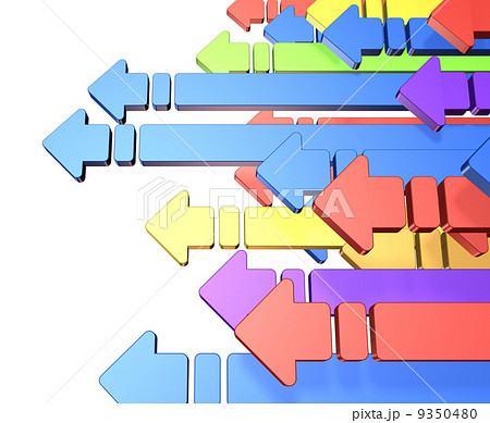 沢山の左向きの矢印 沢山の左向きの矢印 9350480