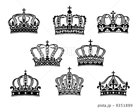 Collection of heraldic royal crowns Collection of heraldic royal crowns 9351899