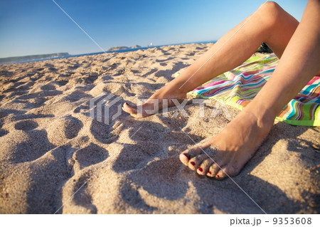 woman foot and Medas Islands 9353608