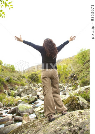 woman free at the river woman free at the river 9353671