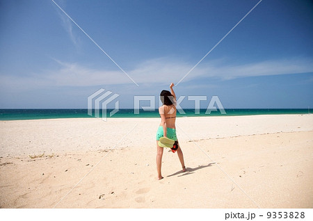 barefoot woman dance at beach 9353828