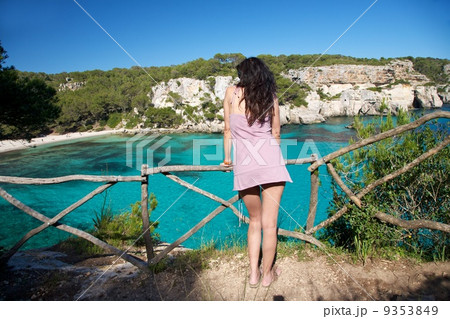 back woman on pink dress 9353849